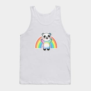 Cute Cartoon Panda Rainbow Colourful Funny Kawaii Tank Top